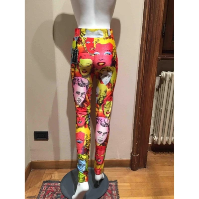 Pre-owned Versace Multicolour Spandex Trousers