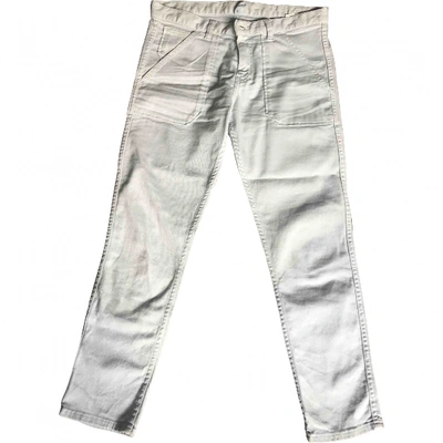 Pre-owned Acquaverde Blue Cotton Trousers