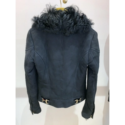 Pre-owned Gucci Navy Shearling Jacket