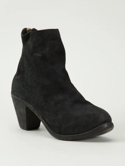 Shop Guidi Chunky Heel Ankle Boot In Black