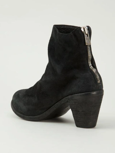 Shop Guidi Chunky Heel Ankle Boot In Black