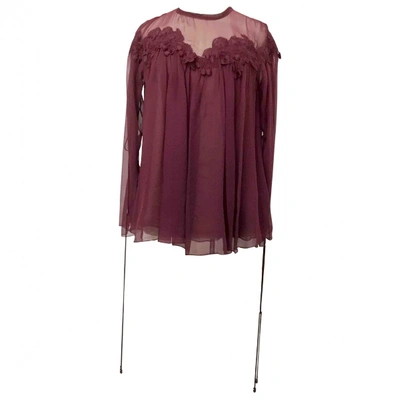 Pre-owned Chloé Silk Blouse In Burgundy