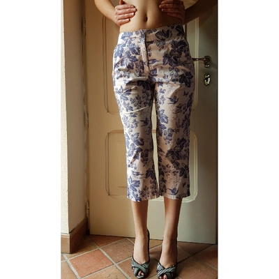 Pre-owned Blumarine Blue Cotton Trousers