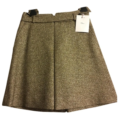 Pre-owned Dior Gold Polyester Shorts
