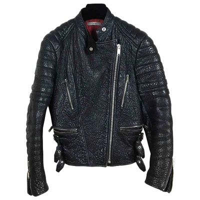 Pre-owned Celine Leather Biker Jacket In Black