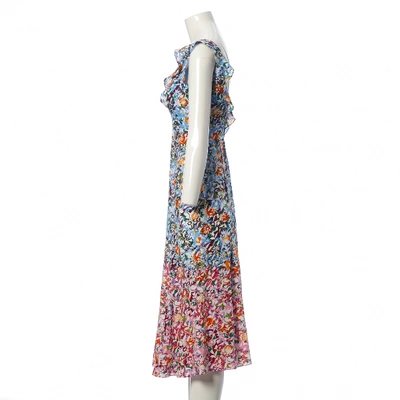 Pre-owned Saloni Silk Maxi Dress In Multicolour