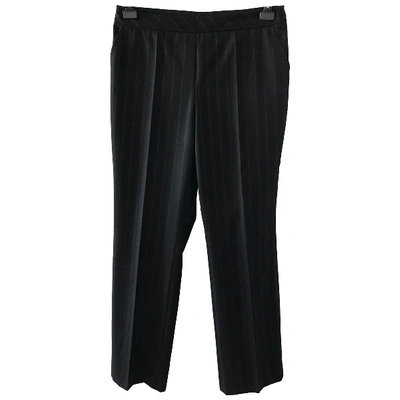 Pre-owned Akris Wool Straight Pants In Black