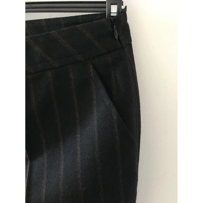 Pre-owned Akris Wool Straight Pants In Black