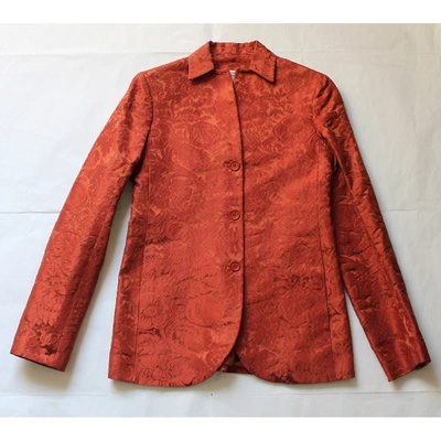 Pre-owned Romeo Gigli Silk Blazer In Orange