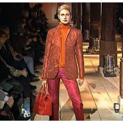 Pre-owned Romeo Gigli Silk Blazer In Orange