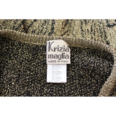 Pre-owned Krizia Wool Cardigan In Gold