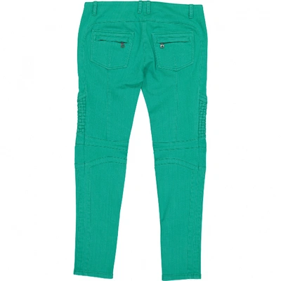 Pre-owned Balmain Slim Jeans In Green