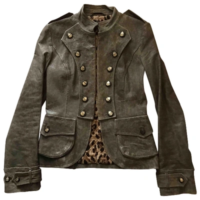 Pre-owned Dolce & Gabbana Leather Biker Jacket In Green