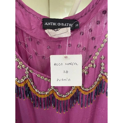 Pre-owned Antik Batik Silk Mini Dress In Pink