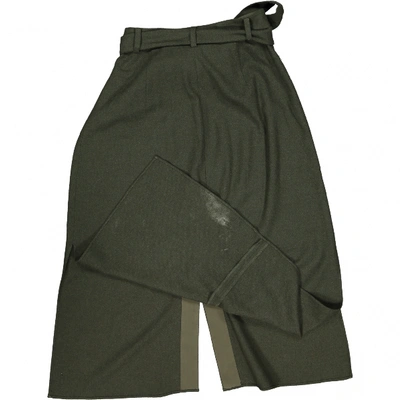 Pre-owned Tibi Mid-length Skirt In Green
