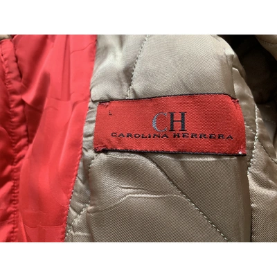 Pre-owned Carolina Herrera Biker Jacket In Red