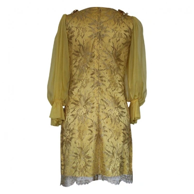 Pre-owned Dolce & Gabbana Mini Dress In Yellow