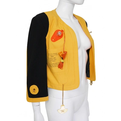 Pre-owned Moschino Yellow Synthetic Jacket