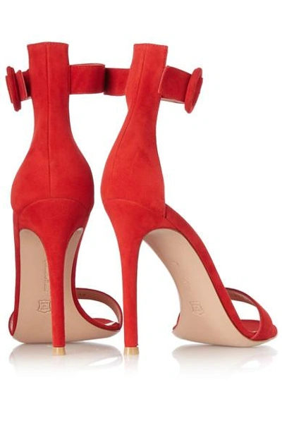 Shop Gianvito Rossi Suede Sandals In Red