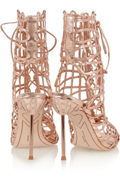 Shop Sophia Webster Delphine Metallic Leather Sandals In Gold