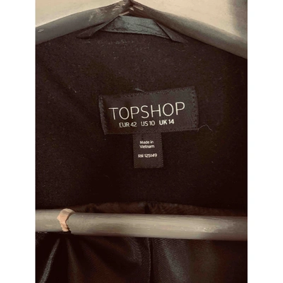 Pre-owned Topshop Wool Coat In Black
