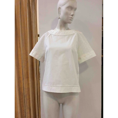 Pre-owned Ferragamo White Cotton Top