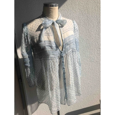 Pre-owned Roberto Cavalli Silk Blouse In Blue