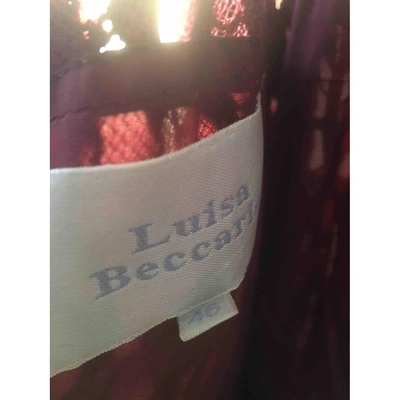 Pre-owned Luisa Beccaria Burgundy Lace Dress