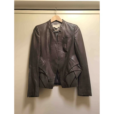 Pre-owned Antonio Berardi Leather Short Vest In Anthracite