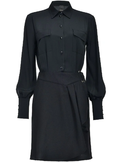 Shop Pinko Belted Shirt Dress In Black