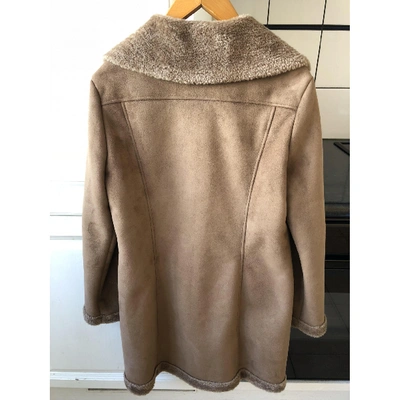 Pre-owned Balmain Coat In Camel