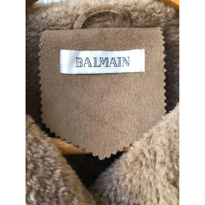 Pre-owned Balmain Coat In Camel