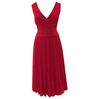 Pre-owned Luisa Beccaria Red Silk Dress
