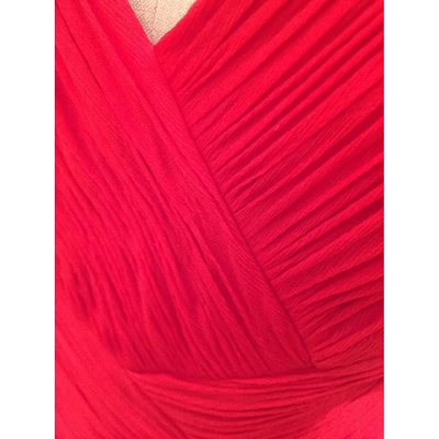 Pre-owned Luisa Beccaria Red Silk Dress