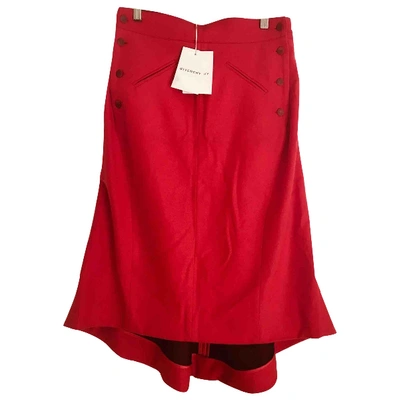 Pre-owned Givenchy Wool Mid-length Skirt In Red