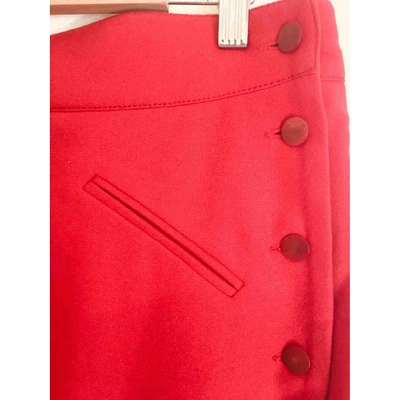 Pre-owned Givenchy Wool Mid-length Skirt In Red