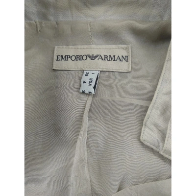 Pre-owned Emporio Armani Trench Coat In White