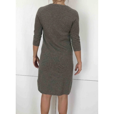 Pre-owned Hoss Intropia Cashmere Mini Dress In Khaki