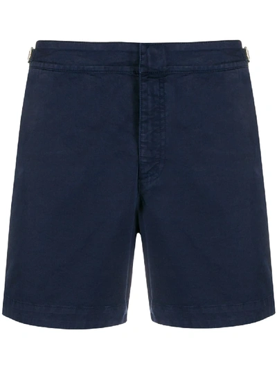 Shop Orlebar Brown Buckle Chino Shorts In Blue