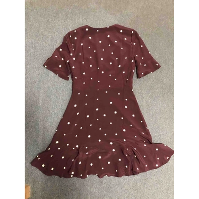 Pre-owned Madewell Silk Mini Dress In Burgundy