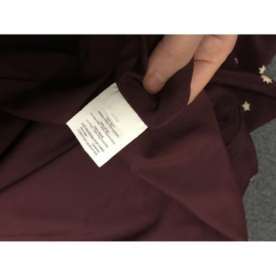 Pre-owned Madewell Silk Mini Dress In Burgundy