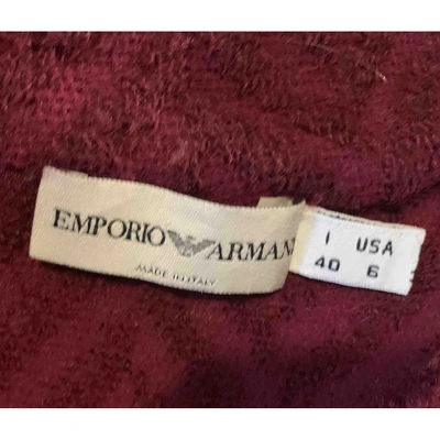 Pre-owned Emporio Armani Wool Cardigan In Burgundy