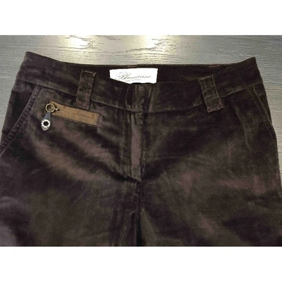 Pre-owned Blumarine Velvet Short Pants In Brown