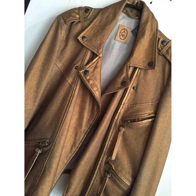 Pre-owned Ash Leather Biker Jacket In Metallic