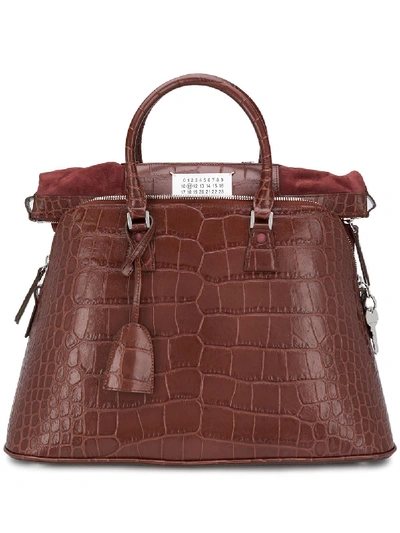 Shop Maison Margiela 5ac Leather Bag In Brown
