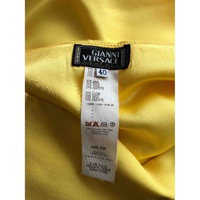 Pre-owned Versace Wool Skirt Suit In Yellow