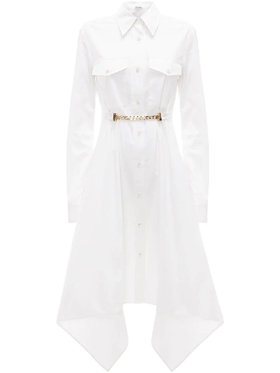 Shop Jw Anderson Asymmetric Shirt Dress In White