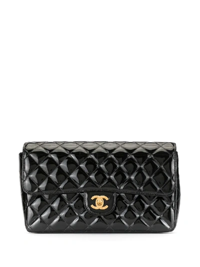 Pre-owned Chanel 1995 Diamond Quilted Cc Backpack In Black
