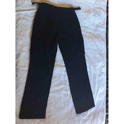 Pre-owned Dkny Wool Large Pants In Navy