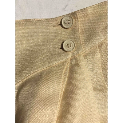Pre-owned Fendi Linen Mid-length Skirt In Ecru